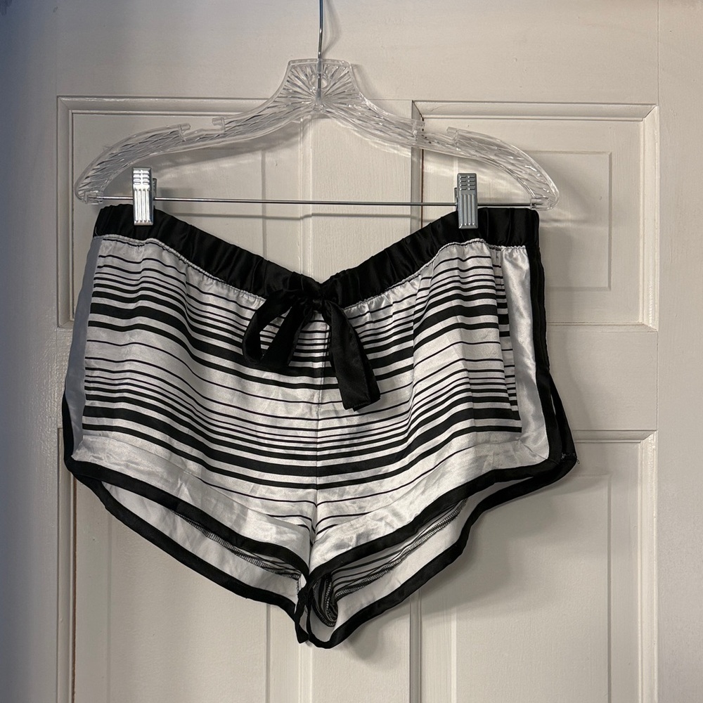 Victoria's Secret Black and White Striped Pajama Shorts